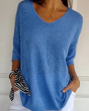 Kit 3 Blusas Luna® em Malha Leve – Decote V