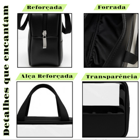 [BRINDE] Kit 3 Necessaires Femininas Transparentes